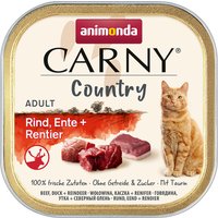 32x100g Country Adult bœuf, canard, renne Animonda Carny - Pâtée pour chat