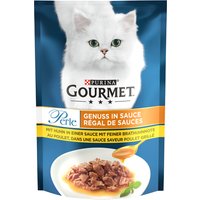 24x85g Gourmet Perle Régal de sauces poulet dans une sauce saveur poulet grillé - Pâtée pour chat