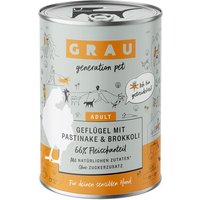 12x 400g GRAU nourriture pour chien volaille avec panais/brocoli nourriture pour chien humide