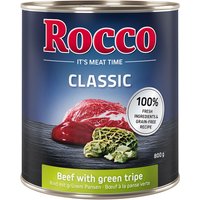 Rocco Classic 12 x 800 g Alimento umido per cani - Manzo con Trippa Verde