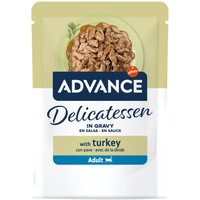 Lot économique : 48 x 85 g Advance Delicatessen en sauce, dinde, nourriture humide pour chat