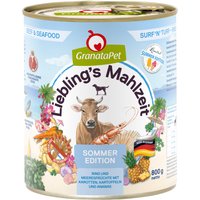6x800g GranataPet Liebling's Mahlzet Édition estivale Surf'n'Turf Pâtée pour chien