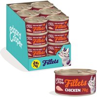 24x70g Edgard & Cooper Filets pour chat adulte poulet aliment humide pour chats
