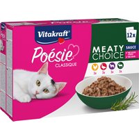 Vitakraft Poésie Classic i sås mixpack - 12 x 85 g sås (kyckling, anka, lamm, vilt)
