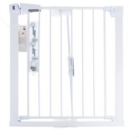 Barrière blanche TIAKI avec extension 7 cm pour chien - hauteur : 76 cm, largeur : de 75 à 82 cm
