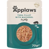 16x70g Tonijn met Makreel in Gelei Applaws Kattenvoer Maaltijdzakjes