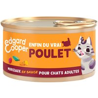 85g Edgard & Cooper Adult Morceaux en sauce sans céréales poulet - Pâtée pour chat