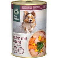 6x 400g Pure Nature Adult poulet avec saumon et bœuf nourriture humide pour chien
