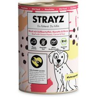 STRAYZ Ekologisk 6 x 400 g - Ekologiskt nötkött med ekologisk sötpotatis, ekologisk morot och ekologiskt päron