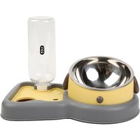 TIAKI foder- och vattendispenser 2-i-1 - 200 ml foderskål + 500 ml flaska