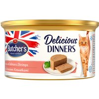 Butcher's Delicious Dinners 24 x 85 g pour chat - saumon, crevettes