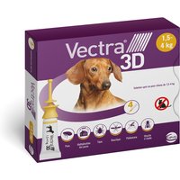Vectra 3D Solution Spot-on pour les chiens de 1,5 à 4 kg - 4 pipettes de 0,8 mL