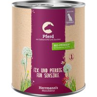 Ekonomipack: Herrmann's Ekologiska Menu / Menu Sensitive 12 x 800 g - Häst med ekologisk sötpotatis och ekologisk zucchini