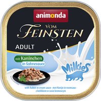 Lot animonda Vom Feinsten Adult Milkies en sauce 64 x 100 g pour chat - lapin à la crème