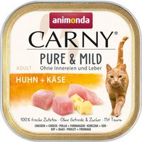 32 x 100 g animonda Carny Adult Pure & Mild poulet, fromage, nourriture humide pour chat