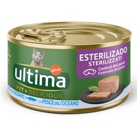 24 x 85 g Ultima Fit & Delicious Stérilisé au poisson de l'océan, nourriture humide pour chat