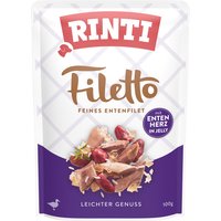 Lot RINTI Filetto en gelée 48 x 100 g pour chien - canard, cœur de canard