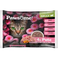 Ekonomipack Pawsome Adult Cat 8 x 85 g - Kalkon