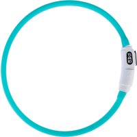 Collier en silicone TIAKI Lanterne avec éclairage LED USB pour chien - turquoise