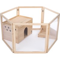 TIAKI houten buitenren voor kleine dieren 123x106.5x60cm Konijn