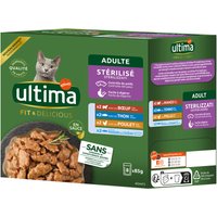 Ultima Steriliserad katt 48 x 85 g - Mix II (kyckling, nötkött, tonfisk, havsfisk)