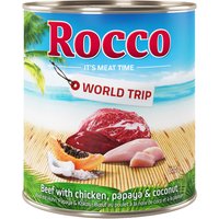 24x800g Rocco Tour du monde, Jamaïque, poulet, noix de coco & papaye - Pâtée pour chien
