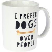 TIAKI Tasse en céramique I Prefer Dogs Over People Ø 9 x H 10 cm Chien