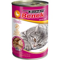 20 x 415 g Super Benek Chunks sans céréales en sauce, au lapin, nourriture humide pour chat