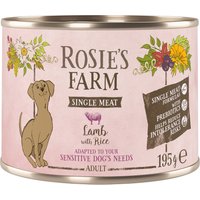 Rosie's Farm Single Meat Adult 6 x 195 g pour chien - agneau, riz
