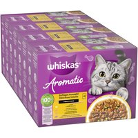 Voordeelpakket: 96x85g Whiskas 1+ Aromatic Selection Gevogelte in Saus nat kattenvoer