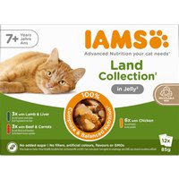 IAMS Advanced Nutrition Senior 7+ Land Collection i gelé - 12 x 85 g (3 sorter)