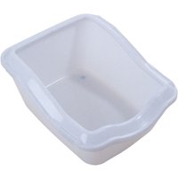Cleany Cat Bac à litière pour chat avec rebord - blanc