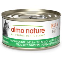 Almo Nature HFC Jelly 24 x 70 g - Pack económico - Atum com bacamarte vermelho