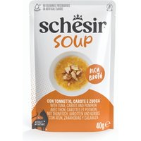 Schesir Kattsoppa 12 x 40 g i portionspåsar - Tonfisk, morötter och pumpa