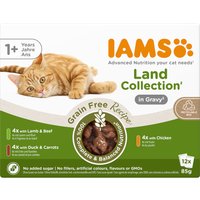 IAMS Advanced Nutrition Grain Free Land Collection in Sauce - 12 x 85 g - 12 x 85 g