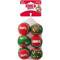 Lot de 6 balles KONG Holiday SqueakAir pour chien - taille M : Ø 6,3 cm