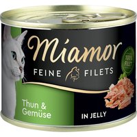 6x185g Filets Fins thon, légumes en gelée Miamor - Nourriture pour Chat