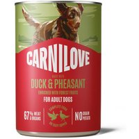 6x400g Carnilove Dog Pâtée canard et faisan Pâtée pour chien