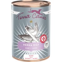 6x400g poulet et saumon Terra Canis Derma nourriture pour chien humide