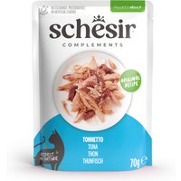 12 x 70 g Schesir Complements Filet en gelée thon nourriture humide pour chat