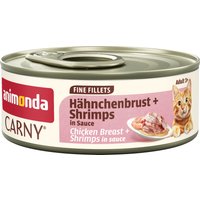 12x60 g Animonda Carny adulte en sauce poitrine de poulet et crevettes nourriture pour chat humide