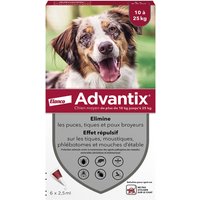 6 pipettes Advantix pour chien de taille moyenne, 10 à 25 kg