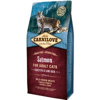 6kg Adult Sensitive and Long Hair saumon Carnilove Croquettes pour chat