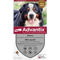4 pipettes Advantix® très grand chien 40-60 kg - Pipettes antiparasitaires pour chien