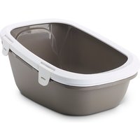 Bac à litière Savic Simba avec tamis gris taupe / blanc - pour chat