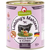GranataPet Liebling's Mahlzeit 6 x 800 g pour chien - Black Angus et potiron
