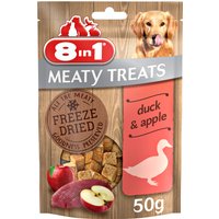 2x50g 8in1 Meaty Treats 2 x canard, pommes - Friandises pour chien