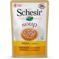 6x85g Schesir Soup poulet, potiron - Pâtée pour chat