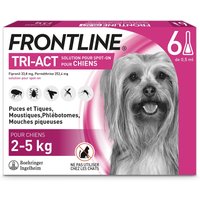 6 pipettes Frontline Tri Act pour chien de petite taille, 2 à 5 kg