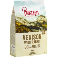 1kg Purizon Adult gibier, lapin sans céréales - Croquettes pour chien